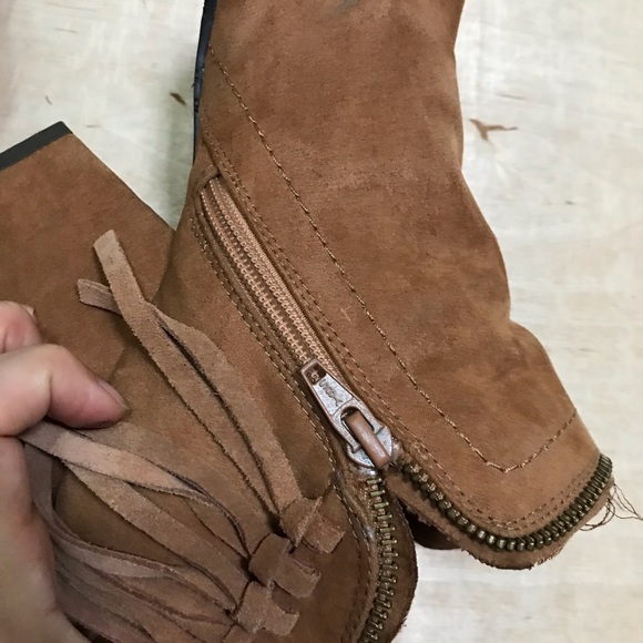 DV Open Toe Booties Heels Fringe Zipper size 7 - Picture 8 of 11